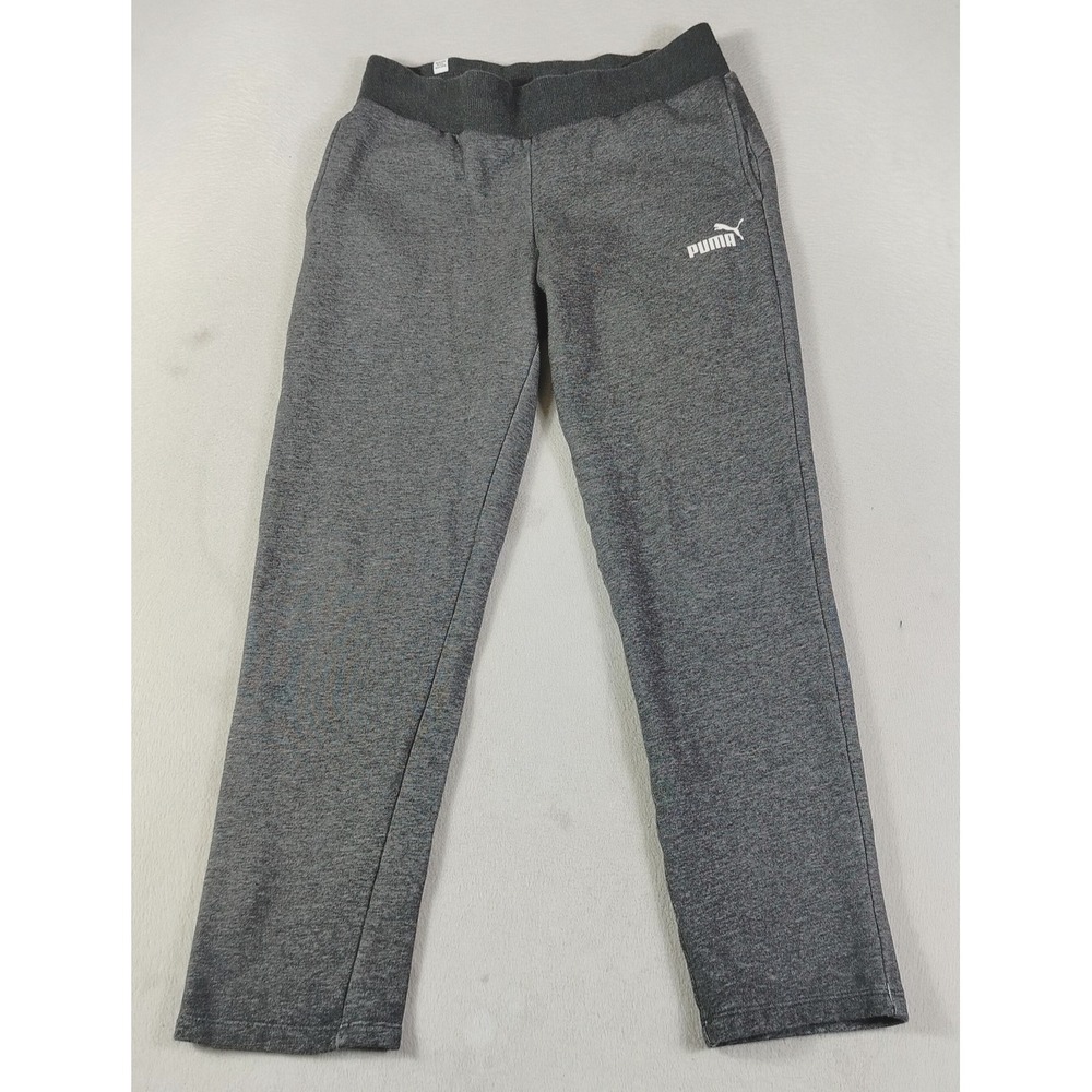 Puma Sweatpants Womens Small Gray Fleece Tapered Leg Elastic Waist Jogger